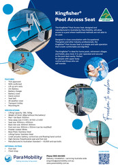 Para Mobility Kingfisher Pool Access Seat Master Manual