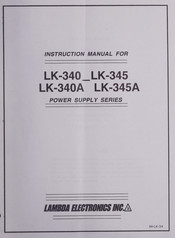 Lambda Electronics LK-345A Instruction Manual