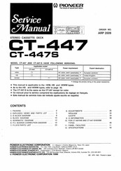 Pioneer CT-447 Service Manual