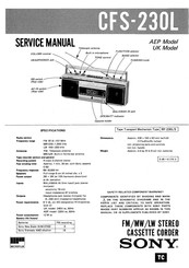 Sony CFS-230L Service Manual