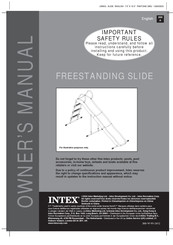Intex FREESTANDING SLIDE Owner's Manual