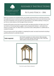 Rutland County Porch - 1.8M Assembly Instructions Manual
