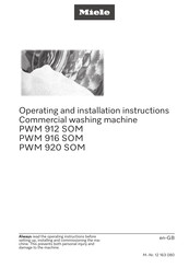 Miele PWM 912 SOM Operating And Installation Instructions