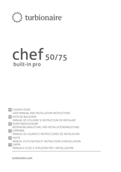 turbionaire chef 75 built-in pro User Manual And Installation Instructions