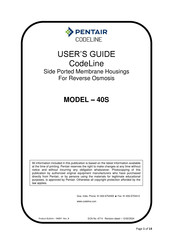 Pentair CodeLine 40S User Manual