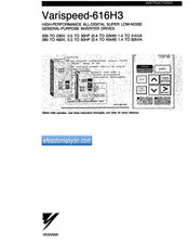 YASKAWA Varispeed-616H3 Instructions Manual