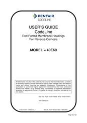 Pentair CodeLine 40E60 User Manual