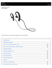 Sony MDR-XB80BS Help Manual
