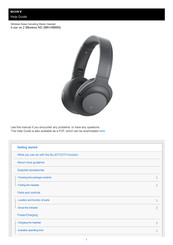 Sony h.ear on 2 Wireless NC Help Manual