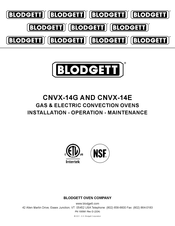 Blodgett CNVX-14G Installation Operation & Maintenance