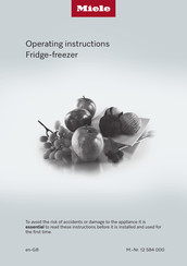 Miele KFN7785C Operating Instructions Manual