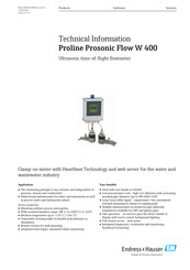 Endress+Hauser Proline Prosonic Flow W 400 Technical Information