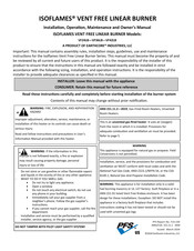 EarthCore ISOFLAMES VF42LB Installation, Operation, Maintenance And Owner's Manual