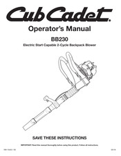 Cub Cadet BB 230 Operator's Manual