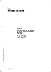 Rohde & Schwarz 248.1915.03 Manual