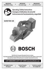 Bosch PROFESSIONAL GHO18V-26N Operating/Safety Instructions Manual