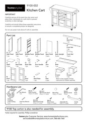Homestyles 9100-1024 Assembly Instructions Manual