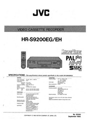 JVC ShowView HR-S9200EG Manual