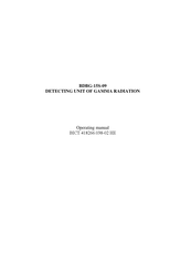 ECOTEST BDBG-15S-90 Operating Manual