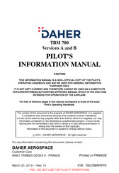 Daher TBM 700 Pilot's Information Manual