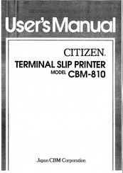 Citizen CBM-810 User Manual