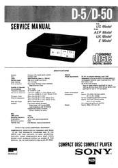 Sony D-5 Service Manual