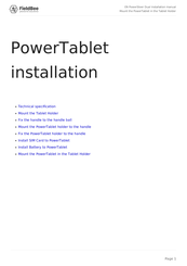 FieldBee PowerTablet Installation Manual