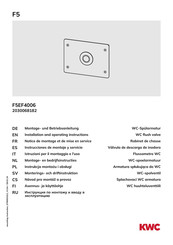 KWC F5EF4006 Installation And Operating Instructions Manual