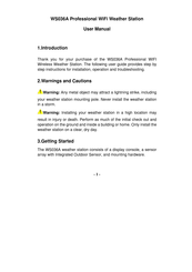 UCTECH WS036A User Manual
