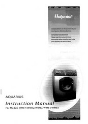 Hotpoint AQUARIUS WM63 Instruction Manual