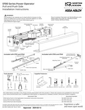 Assa Abloy NORTON RIXSON 5700 Series Installation Instructions Manual