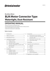 Oriental motor BLM Operating Manual