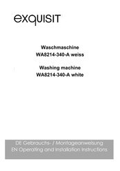 exqusit WA8214-340-A Operating And Installation Instructions