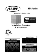 AAON SB series Installation Operation & Maintenance