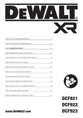 DeWalt XR DCF922 Original Instructions Manual