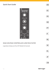 Behringer 904A Quick Start Manual
