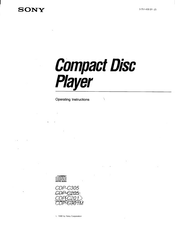 Sony CDP-C201 - Compact Disc Player Operating Instructions Manual