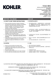 Kohler TEND K-28081T Installation Instructions Manual