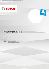 Bosch WGG244FLNL User Manual And Installation Instructions