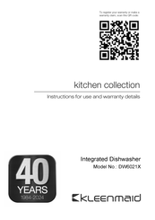Kleenmaid DW6021X Instructions For Use And Warranty Details