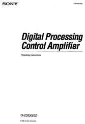 Sony TA-E2000ESD Operating Instructions Manual