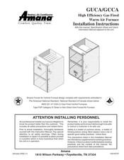 Amana GUCA Installation Instructions Manual