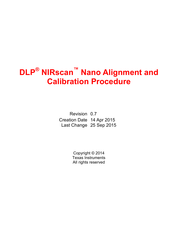 Texas Instruments DLP NIRscan Nano Calibration Procedure