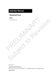 KAESER KOMPRESSOREN TAH Operator's Manual