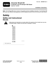 Toro 134-3722 Installation Instructions Manual