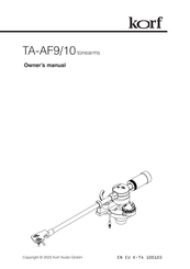 korf TA-AF9/10 Owner's Manual