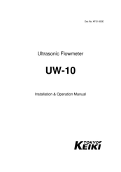 Tokyo Keiki UW-10 Installation & Operation Manual