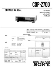 Sony CDP-2700 Service Manual