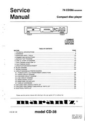 Marantz 74 CD38/05B Service Manual