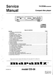 Marantz 74 CD38/02B Service Manual
